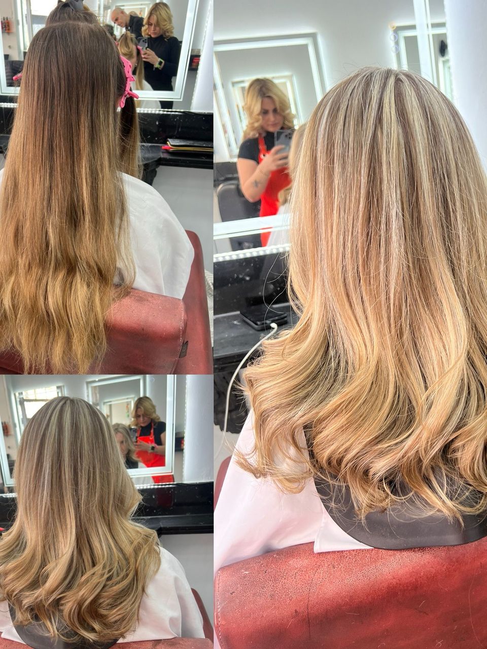 Blonde hair colour and soft waves styled at Hair Perfect salon in Fulham